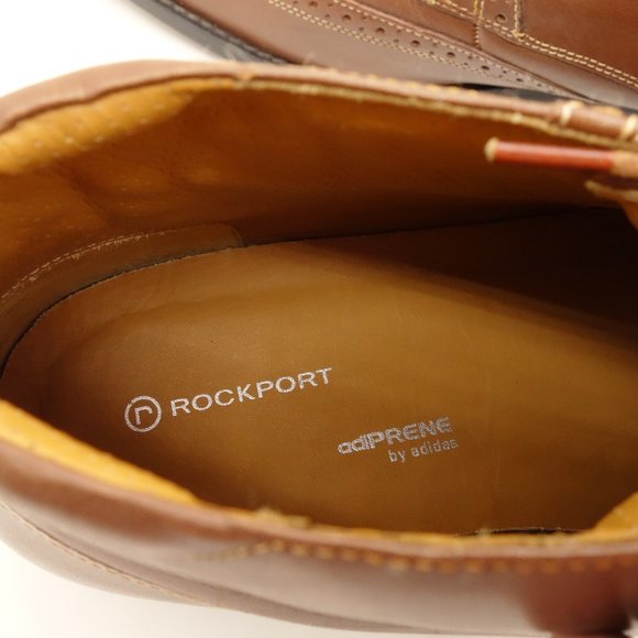 ROCKPORT High Top Dress Shoe Brown Leather Wingtip